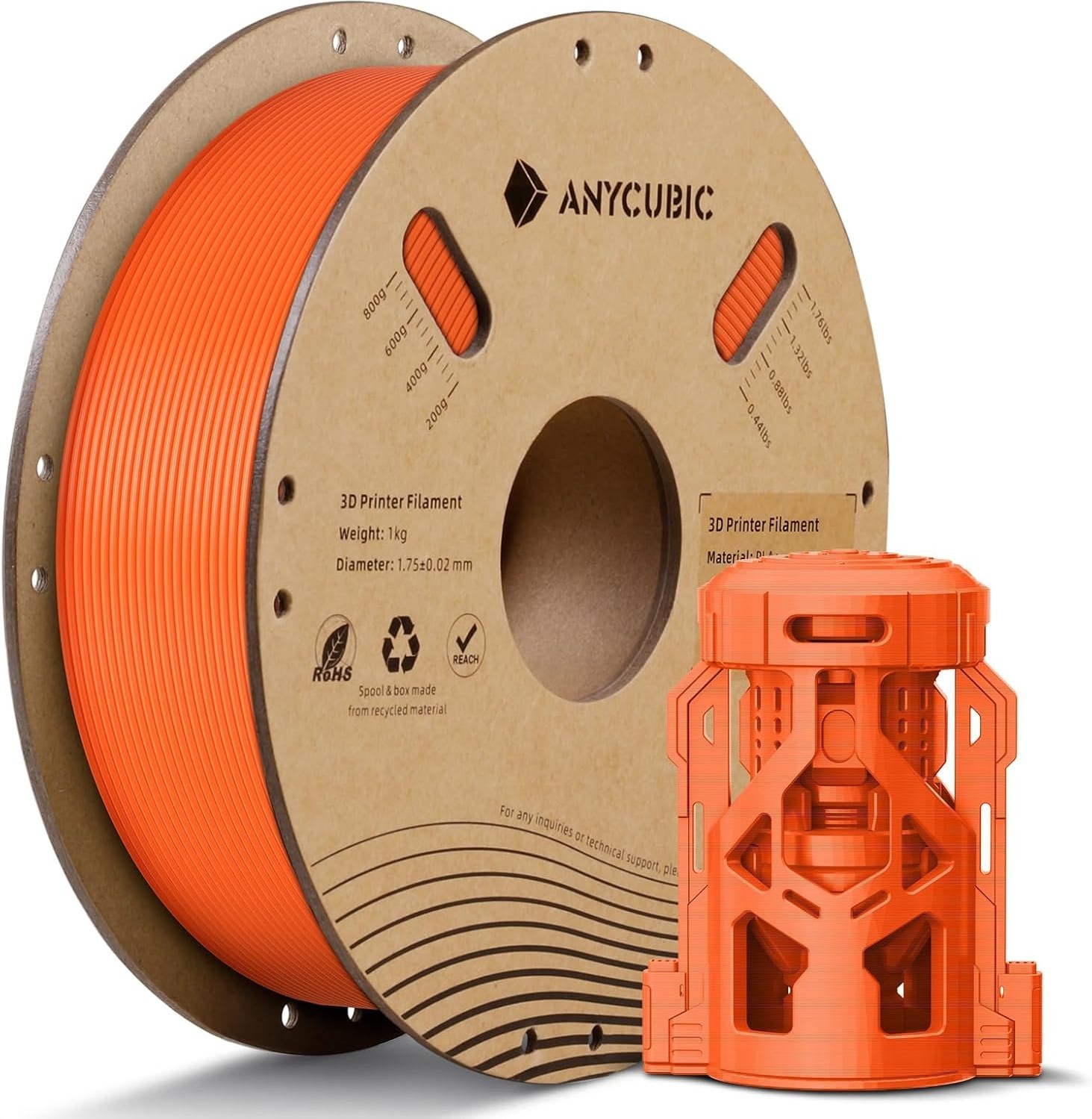 فیلامنت PLA HIGH SPPED رنگ نارنجی برند ANYCUB 1kg